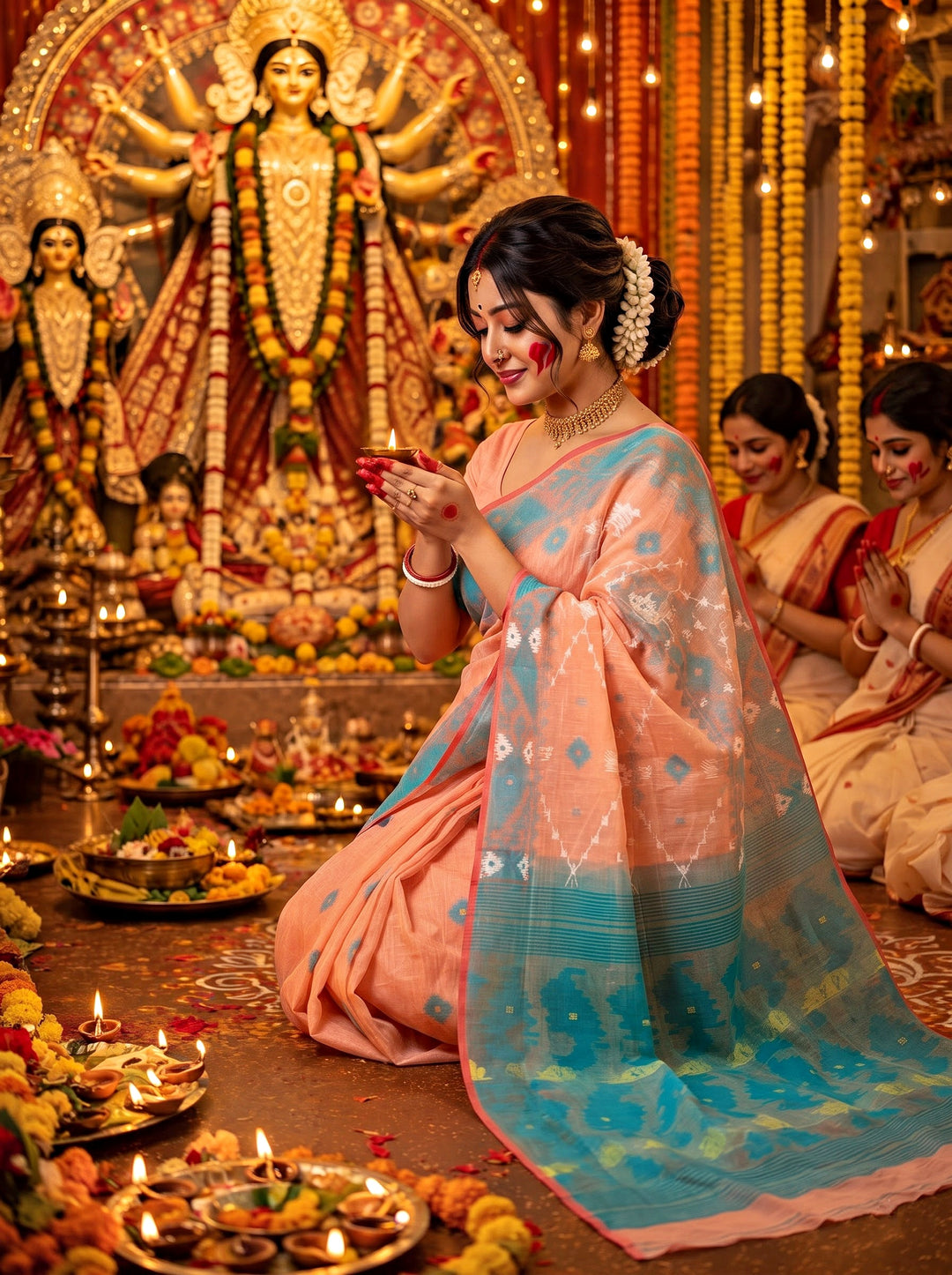 Kumudini | Karat Dhakai Jamdani Saree