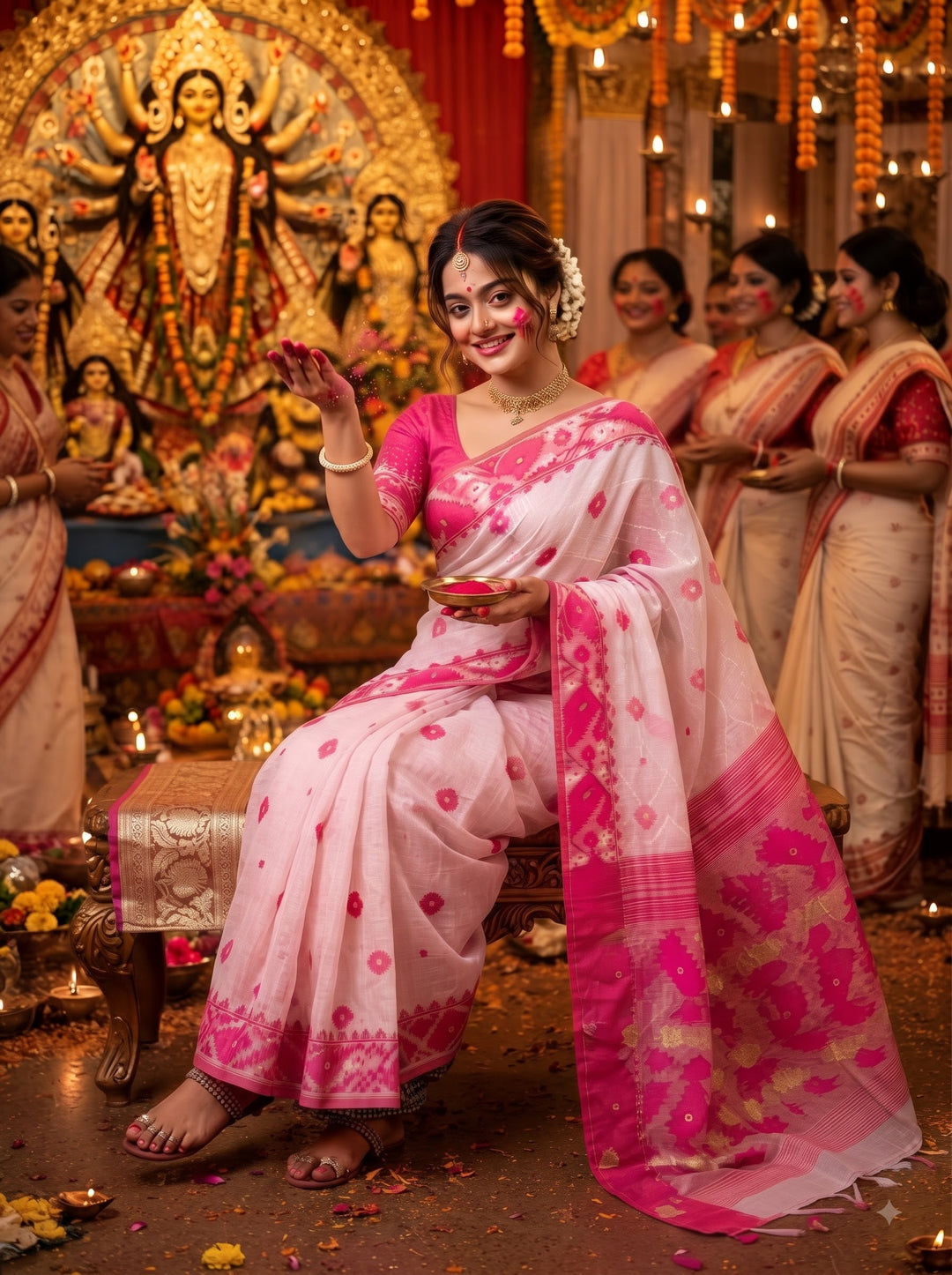 Kumudini | Karat Dhakai Jamdani Saree