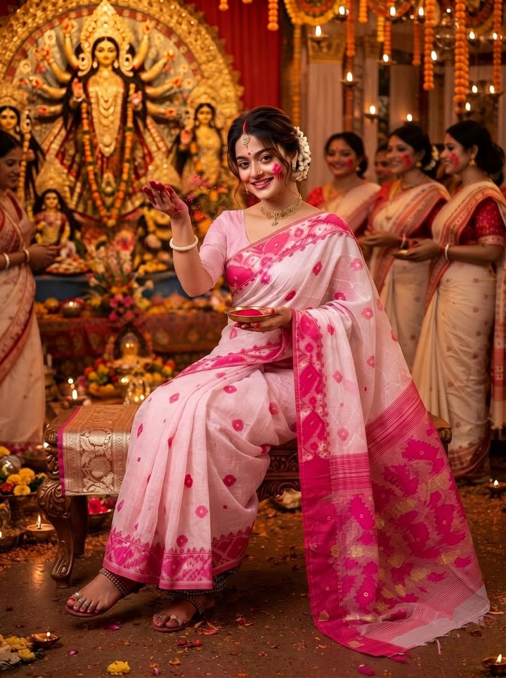 Kumudini | Karat Dhakai Jamdani Saree