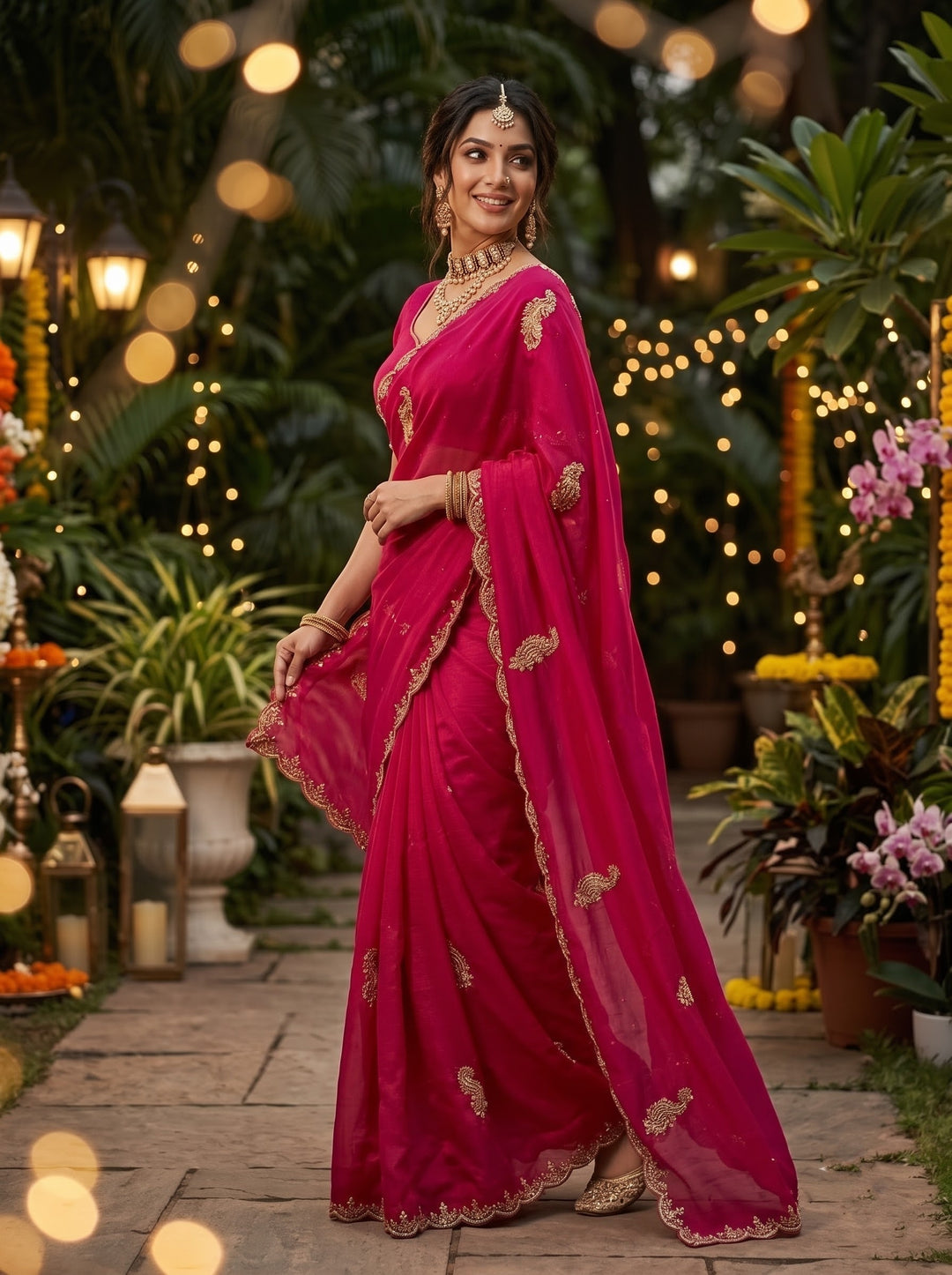 Elowen Glow  Rangoli Crush Silk Saree