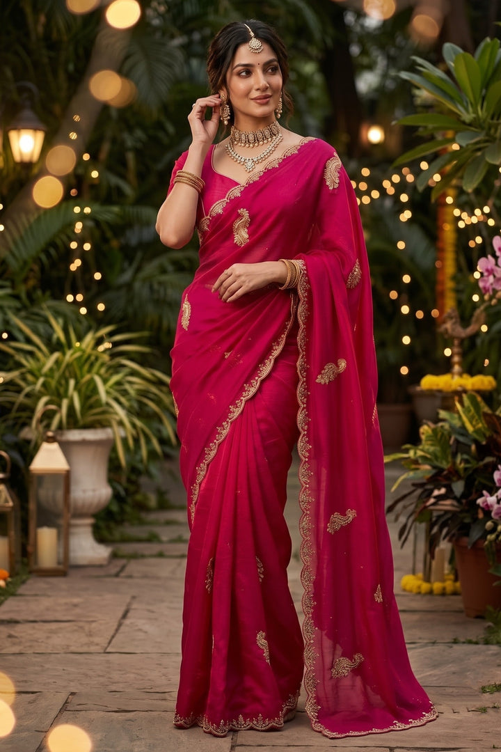 Elowen Glow  Rangoli Crush Silk Saree