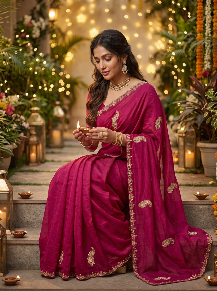 Elowen Glow  Rangoli Crush Silk Saree