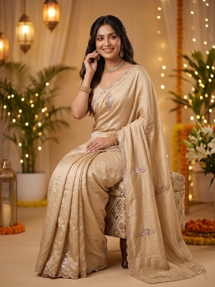 Elowen Glow  Rangoli Crush Silk Saree