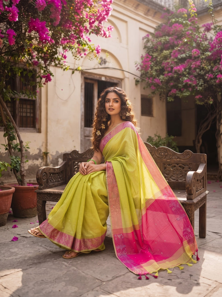 Ranga Priya khadi Jamdani Saree