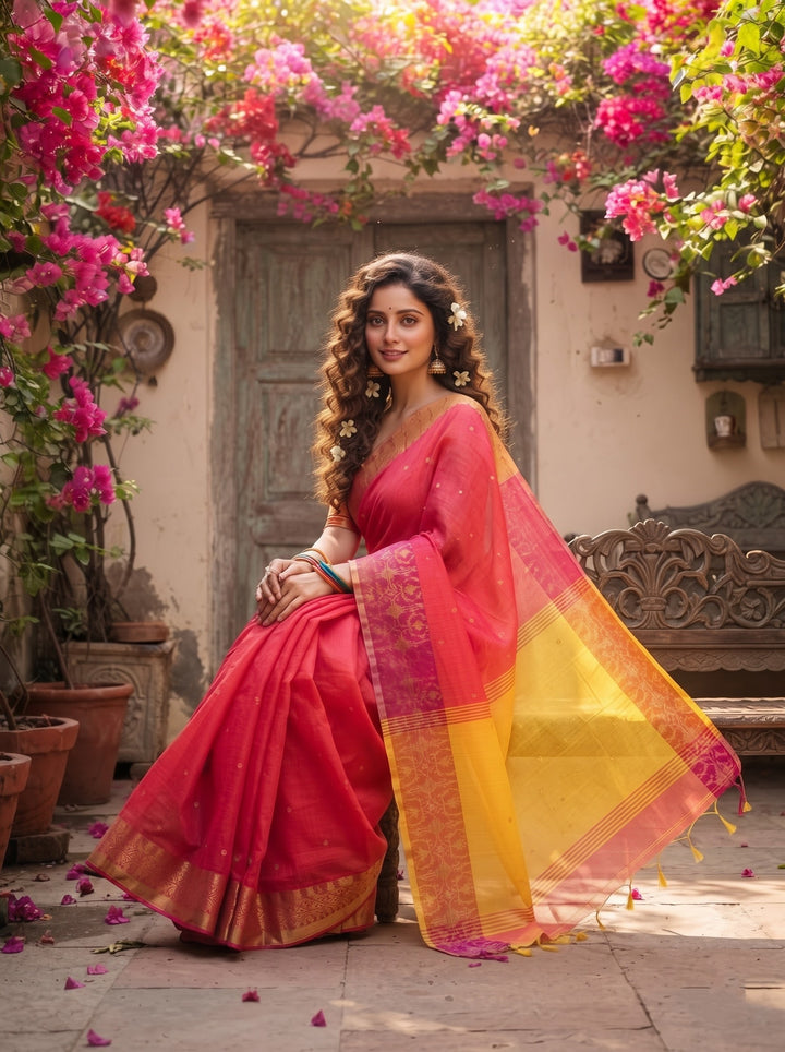 Ranga Priya khadi Jamdani Saree
