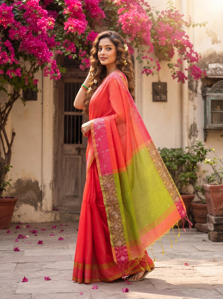 Ranga Priya khadi Jamdani Saree