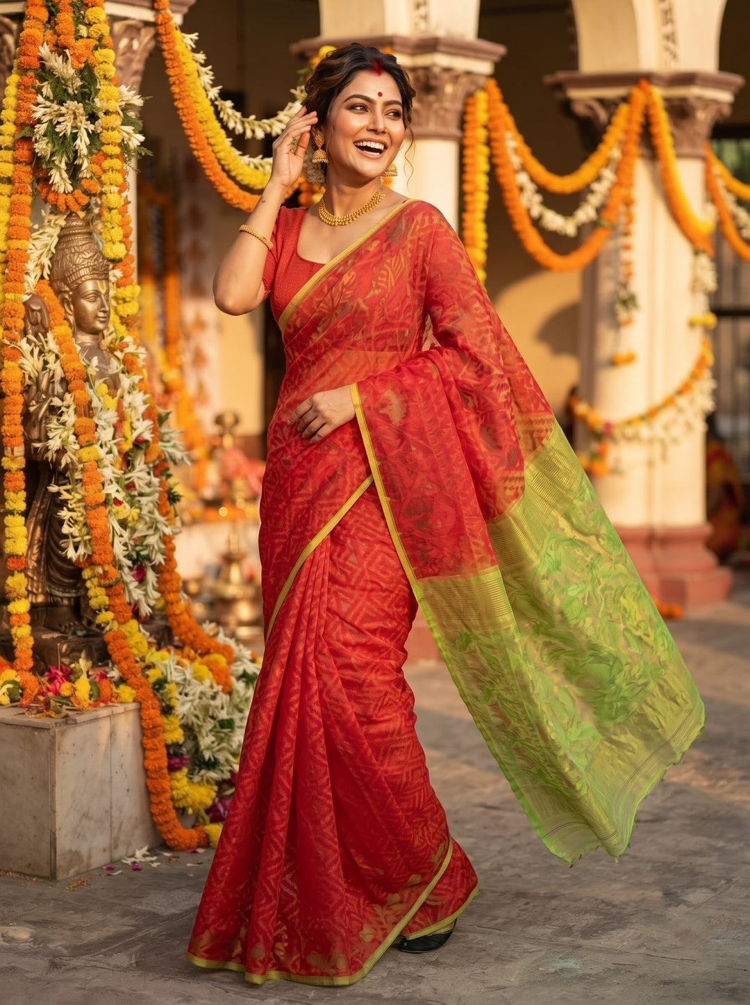 Ranga Harini Cotton Jamdani Saree