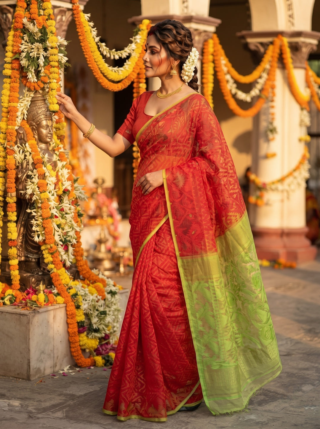Ranga Harini Cotton Jamdani Saree