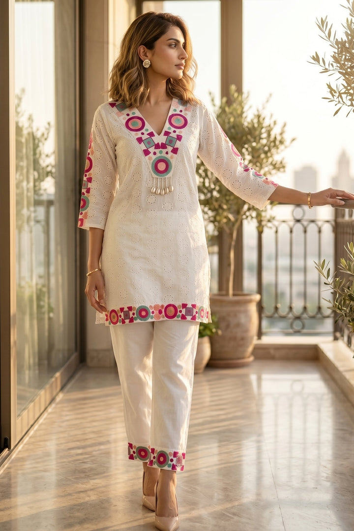 Embroidery Special Cotton Coord Set [Top & Pant]