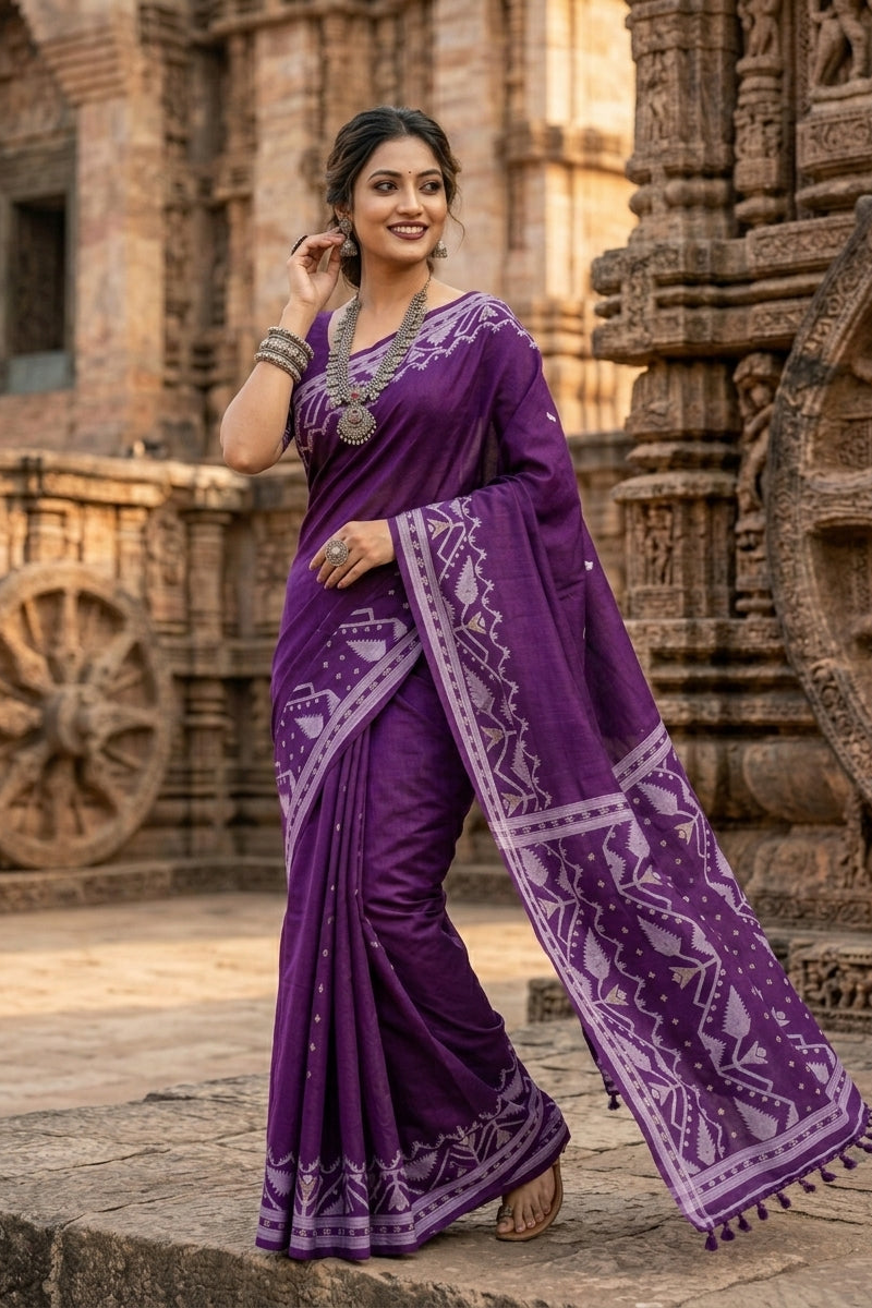 Pother Panchali Gachi Tussar Jamdani Saree
