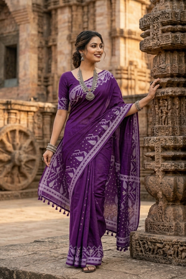 Pother Panchali Gachi Tussar Jamdani Saree