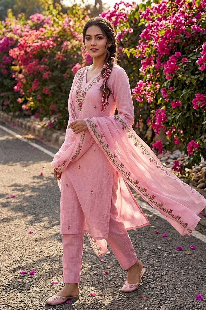 Touch of Pink Kota Doriya Kurti Set