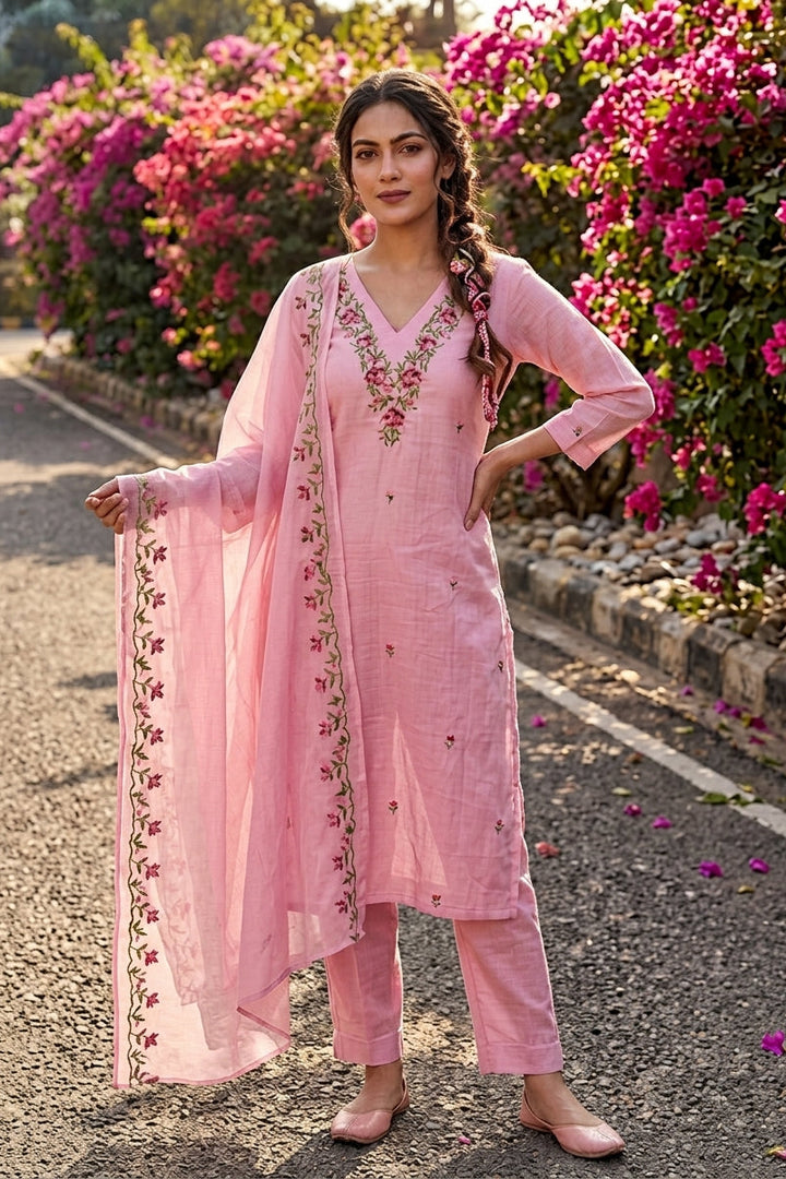 Touch of Pink Kota Doriya Kurti Set