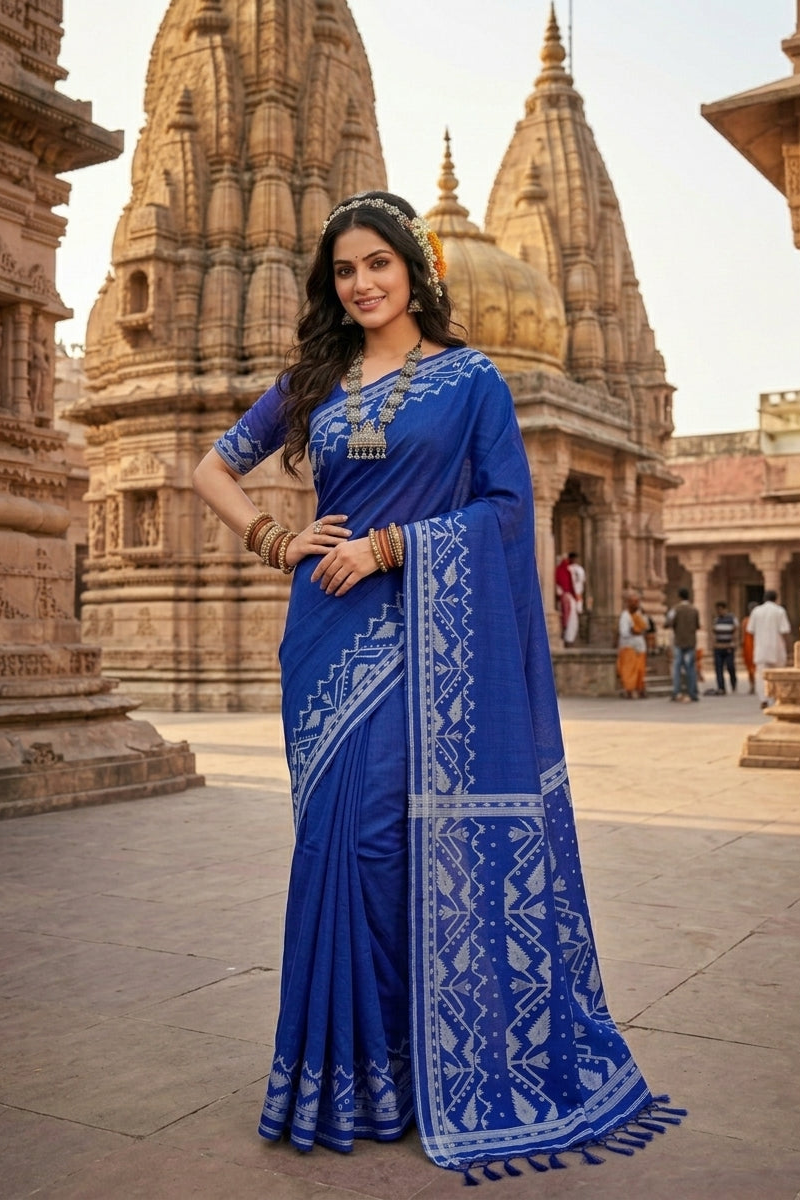 Pother Panchali Gachi Tussar Jamdani Saree