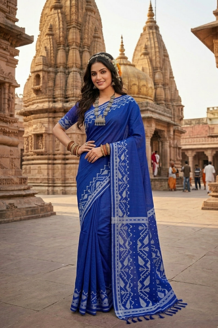 Pother Panchali Gachi Tussar Jamdani Saree