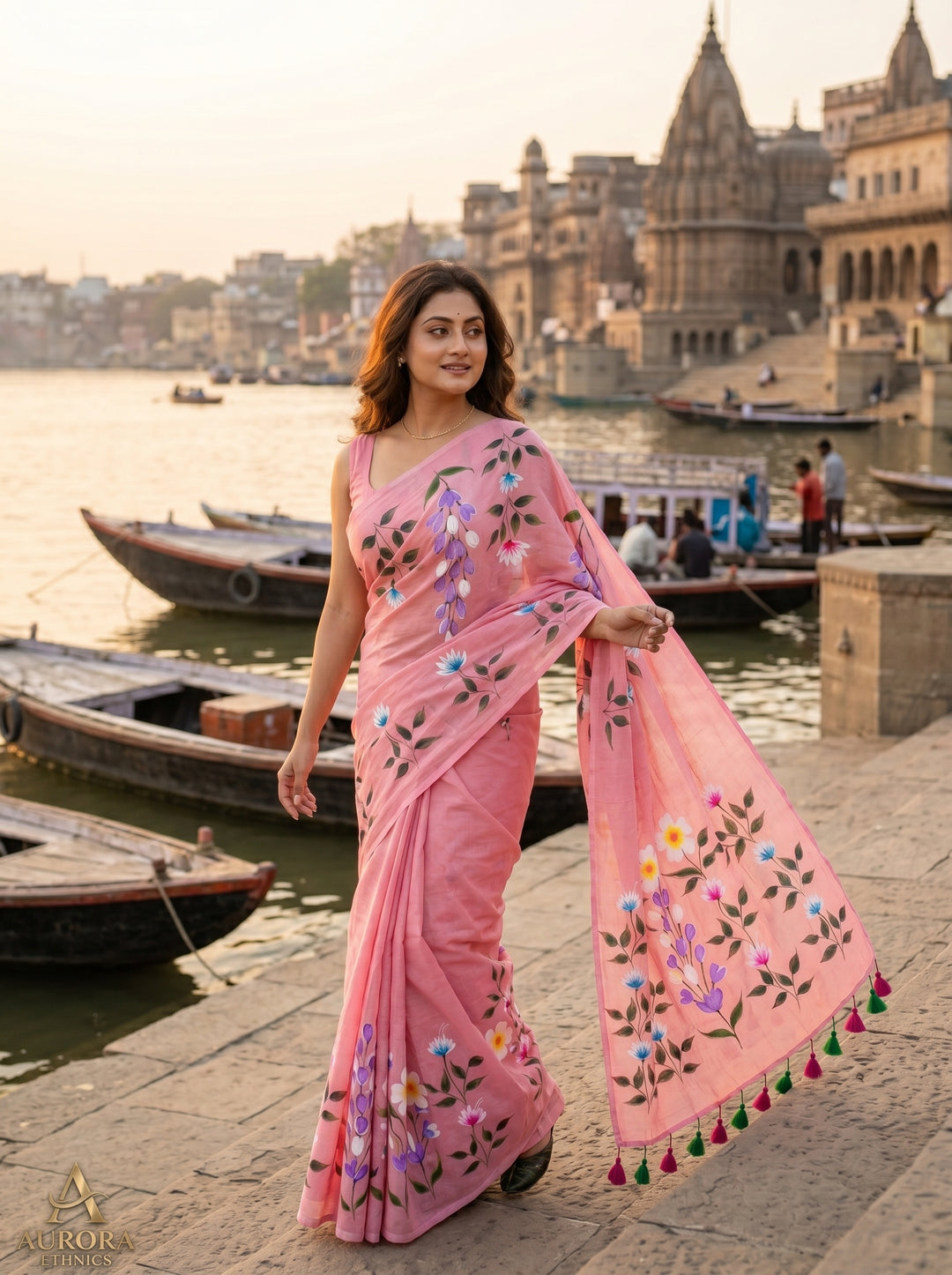 Wildflower Whisper Mul Cotton Saree