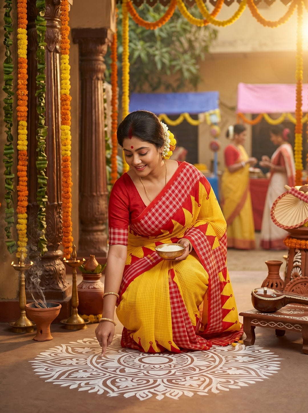 LokKatha Nakshi Temple Saree
