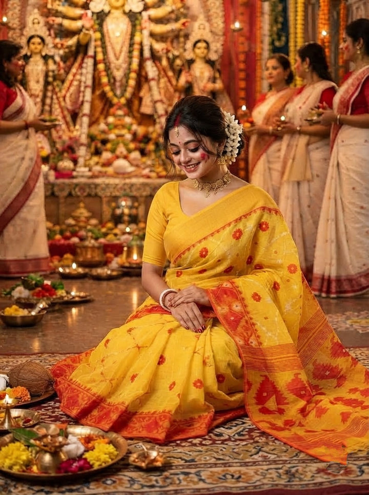 Kumudini | Karat Dhakai Jamdani Saree
