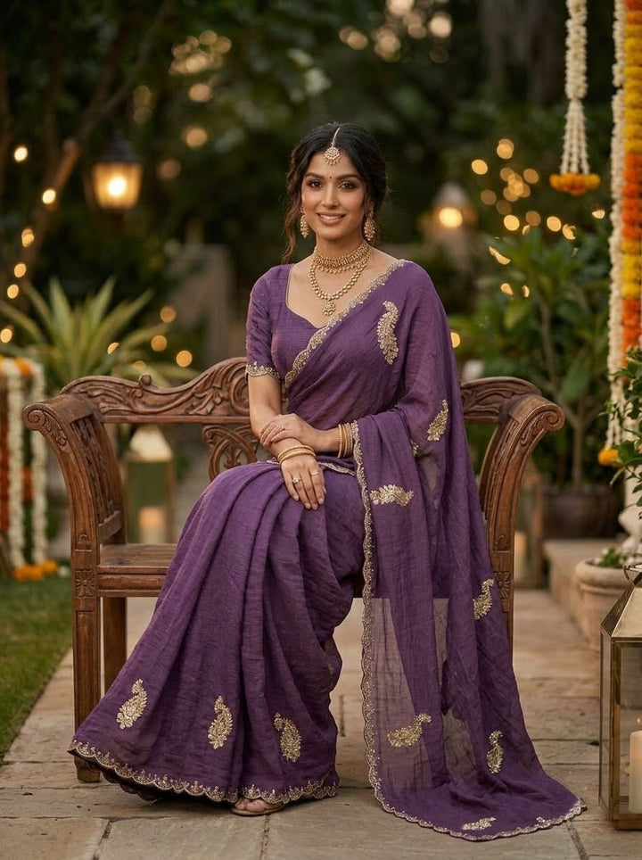 Elowen Glow  Rangoli Crush Silk Saree