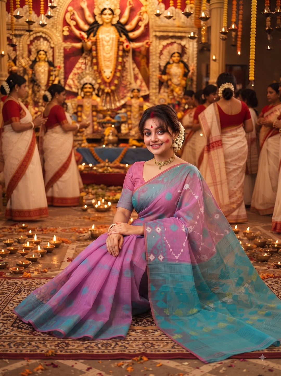 Kumudini | Karat Dhakai Jamdani Saree