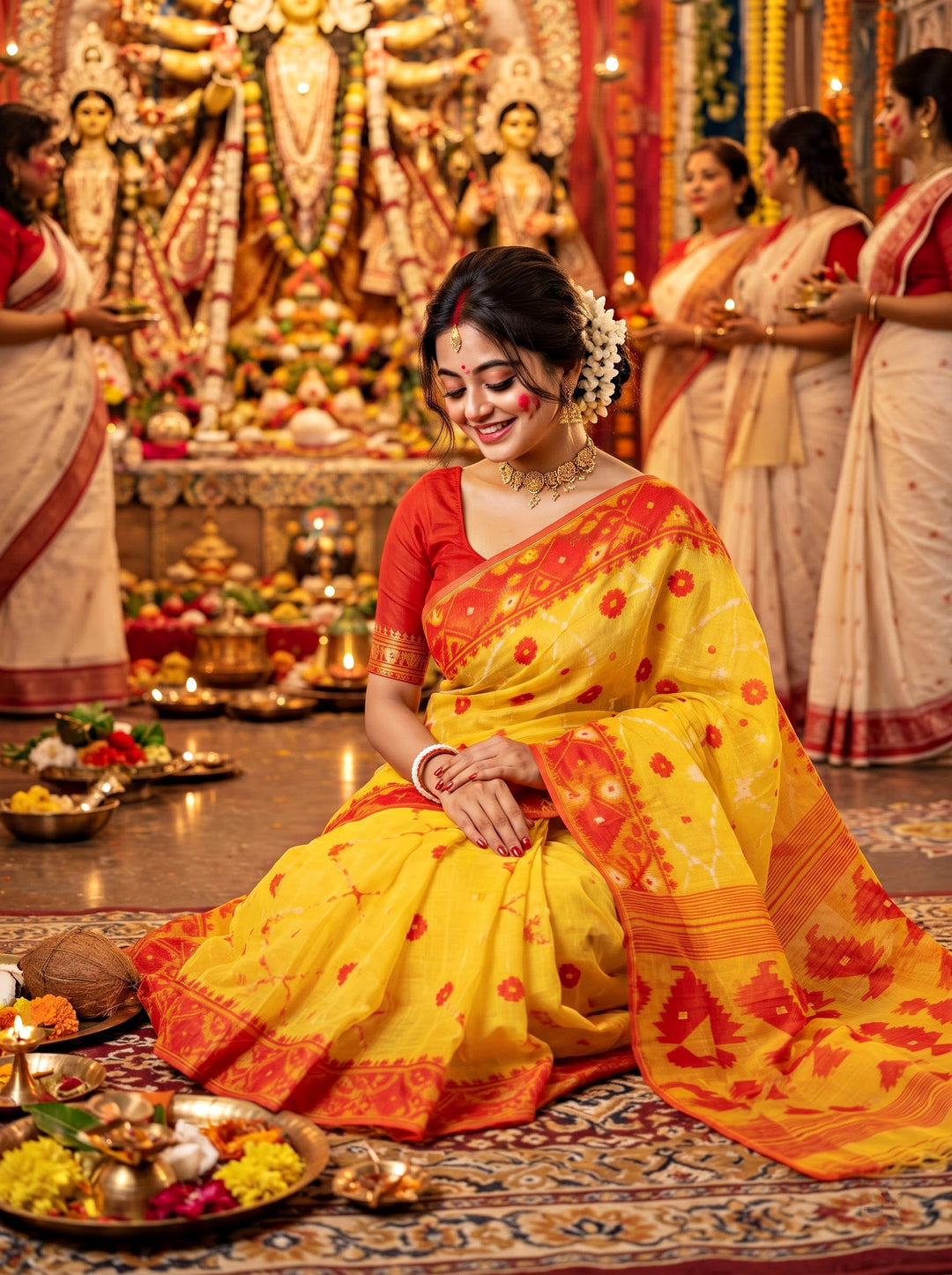 Kumudini | Karat Dhakai Jamdani Saree