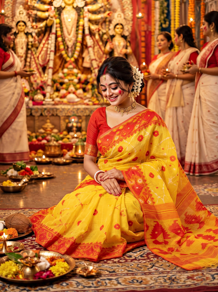 Kumudini | Karat Dhakai Jamdani Saree