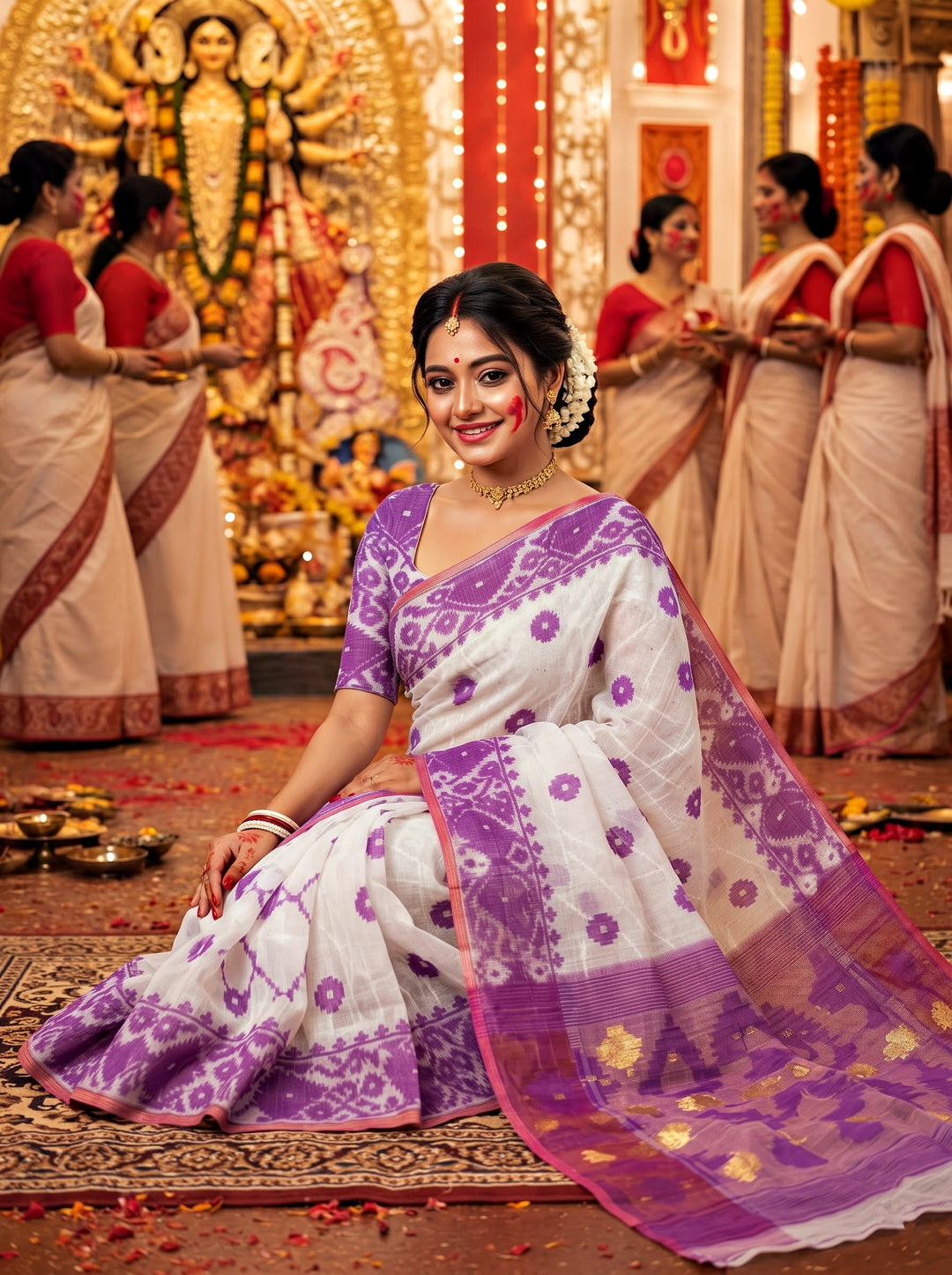 Kumudini | Karat Dhakai Jamdani Saree