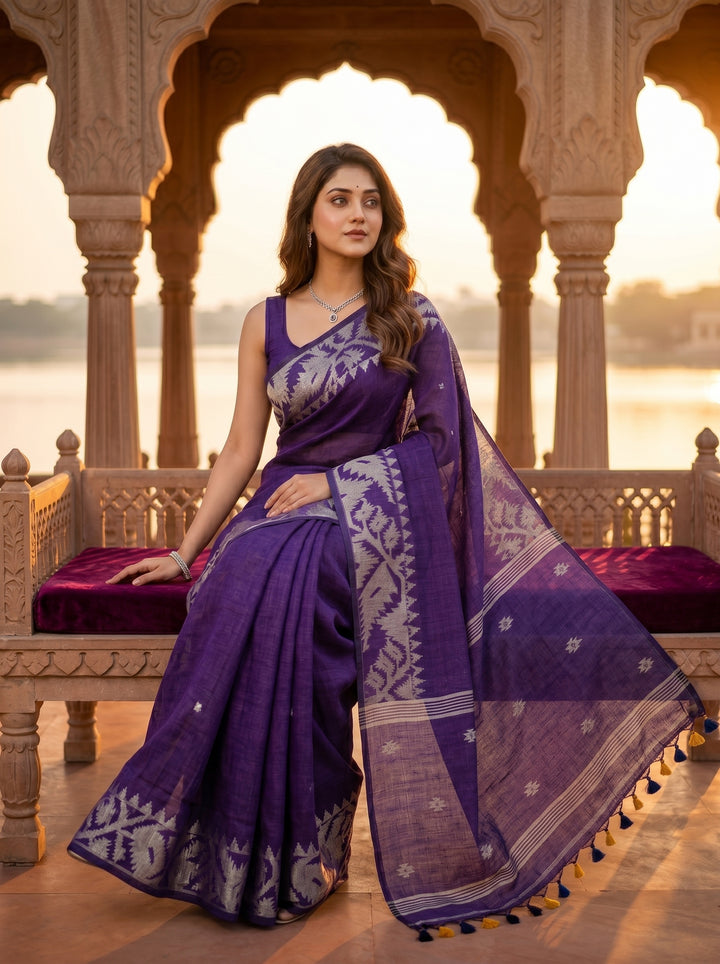 Linen Jamdani Saree