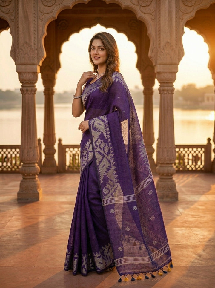 Linen Jamdani Saree