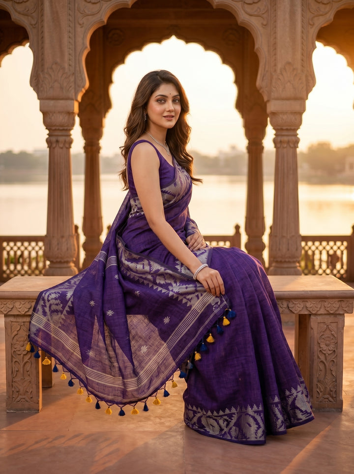 Linen Jamdani Saree