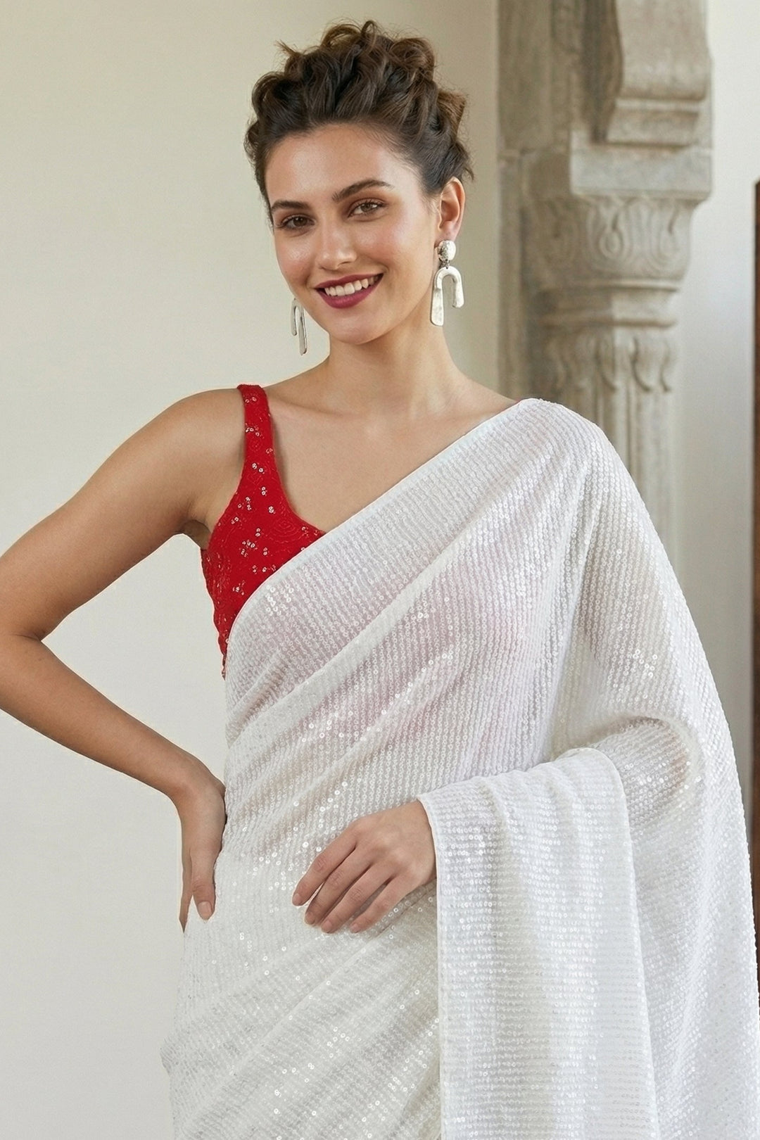 Smiling Red (Fancy Designer Blouse)