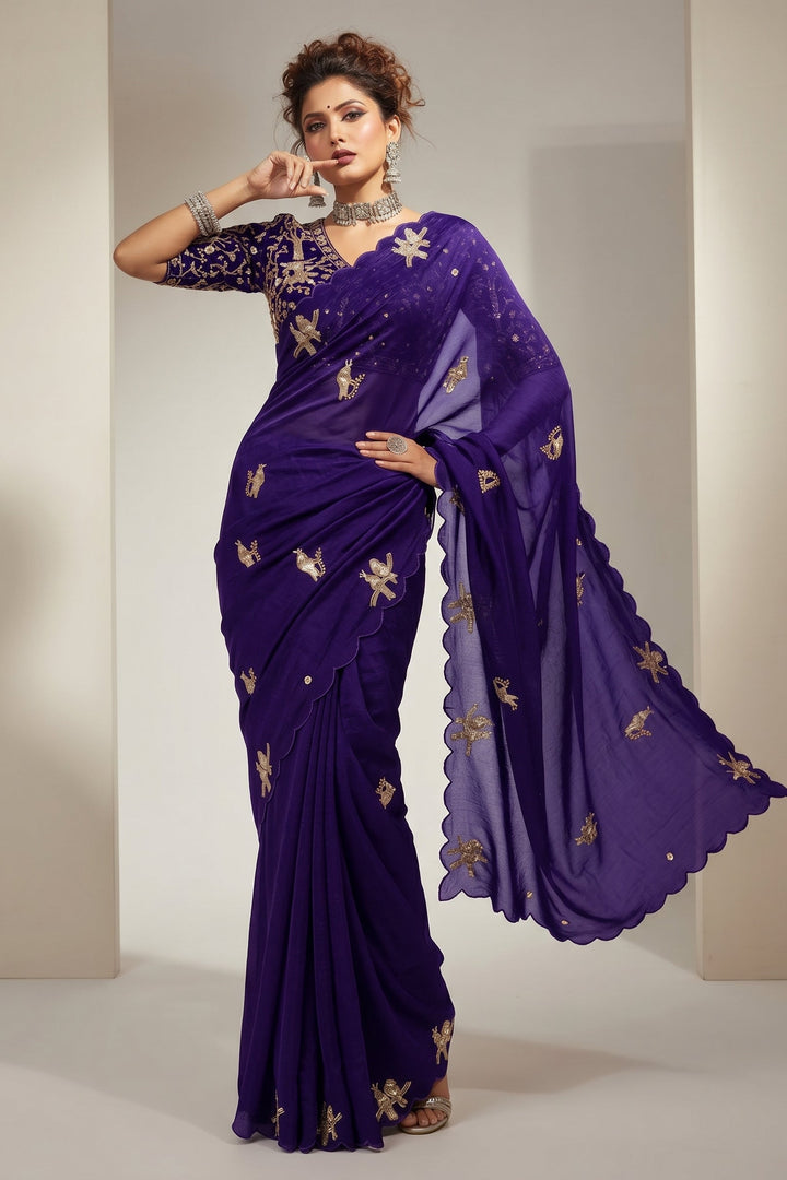 Crush With Designer Satin Silk Saree