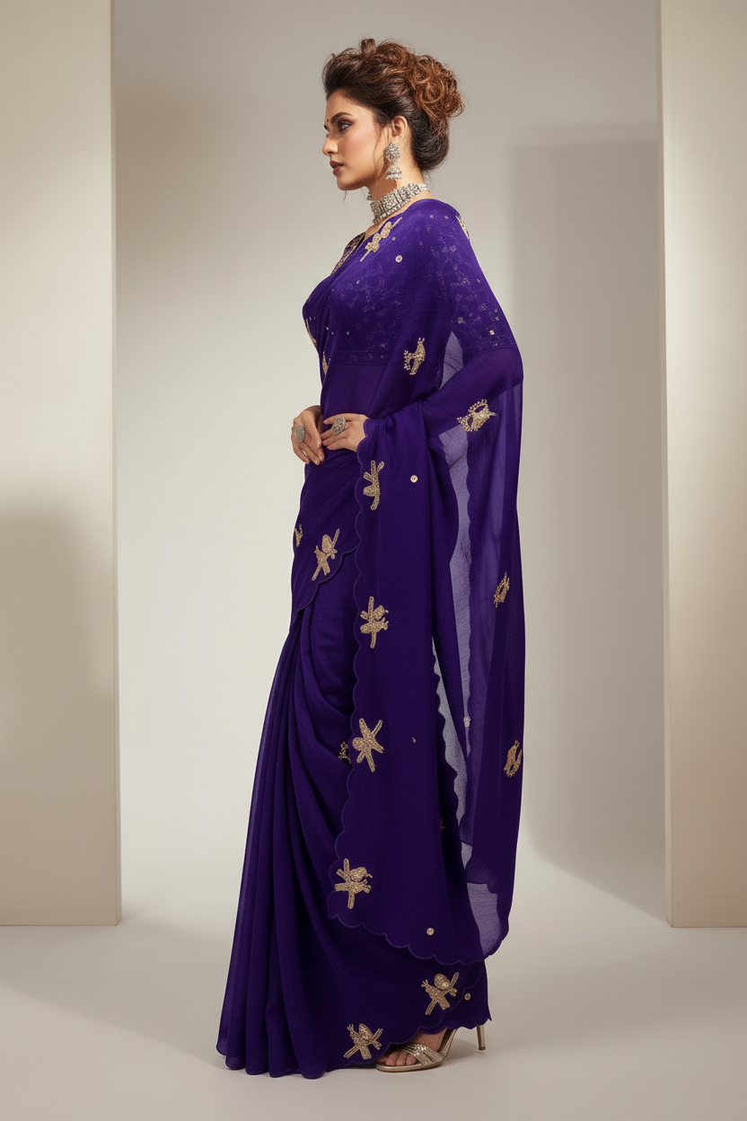 Crush With Designer Satin Silk Saree