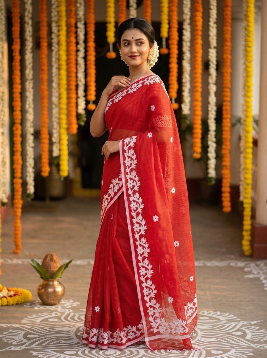 Hridoy rekha Kota Applique Saree