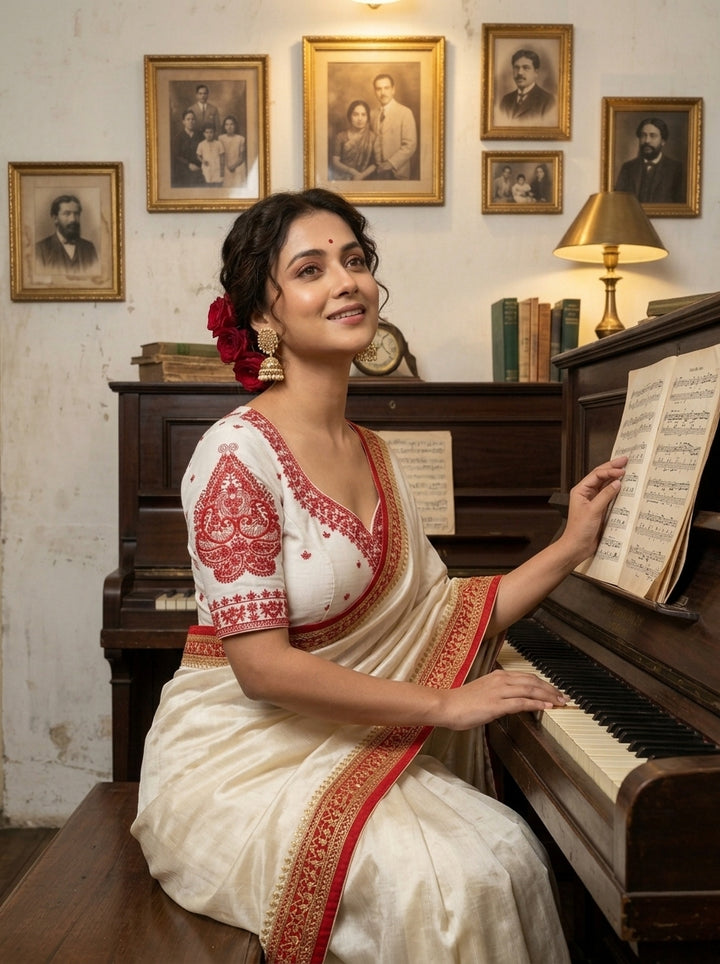 Portrait of Royalty Vichitra Silk Blouse