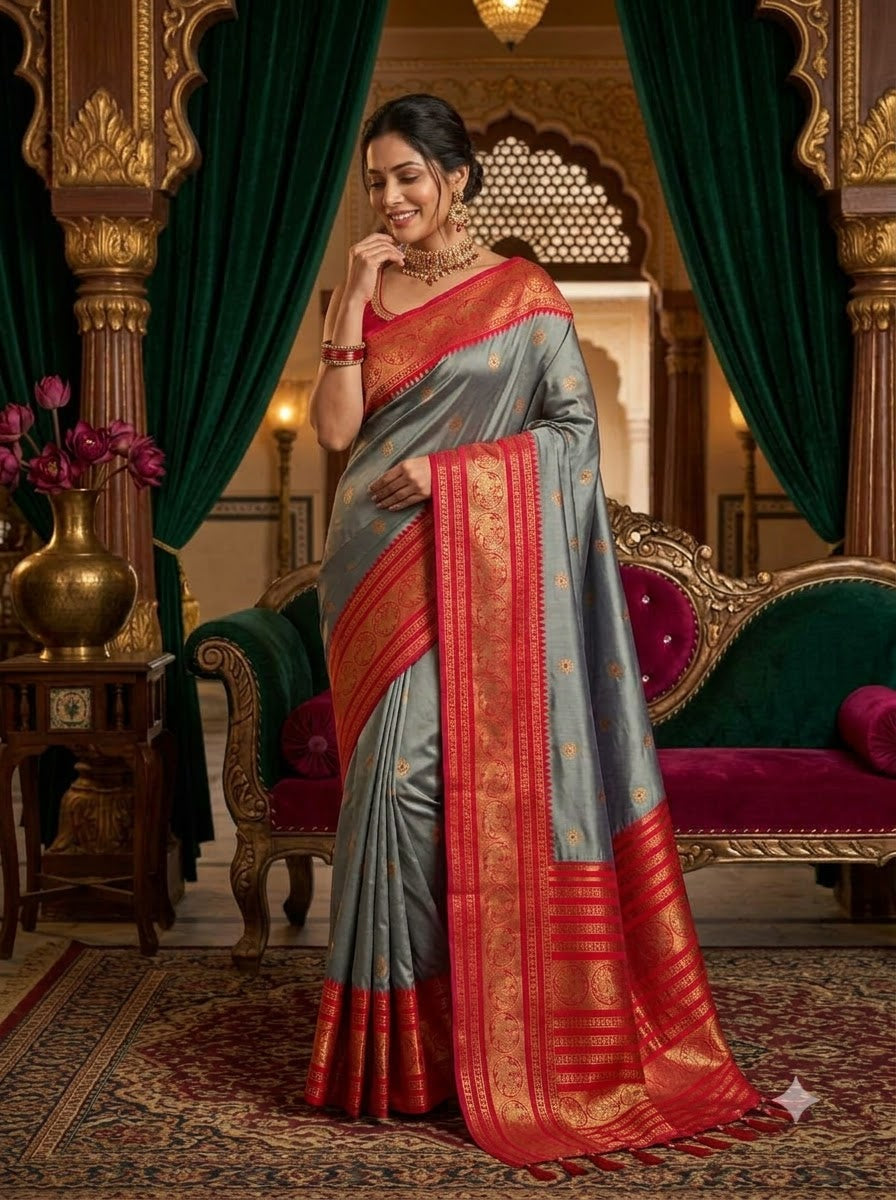 A Tale of Two Tones Fancy Silk Saree