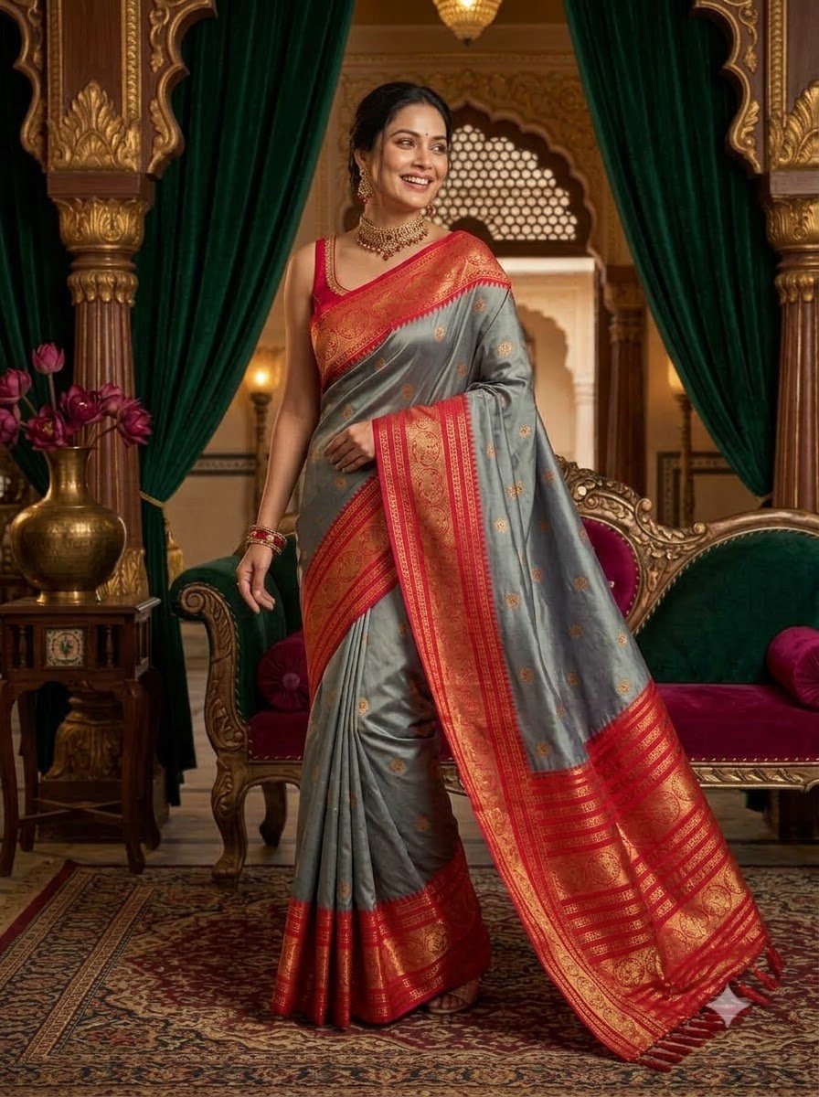 A Tale of Two Tones Fancy Silk Saree