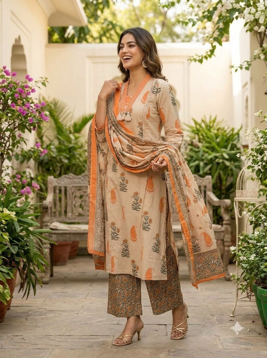 A Bloom of Grace Cotton Kurti Set
