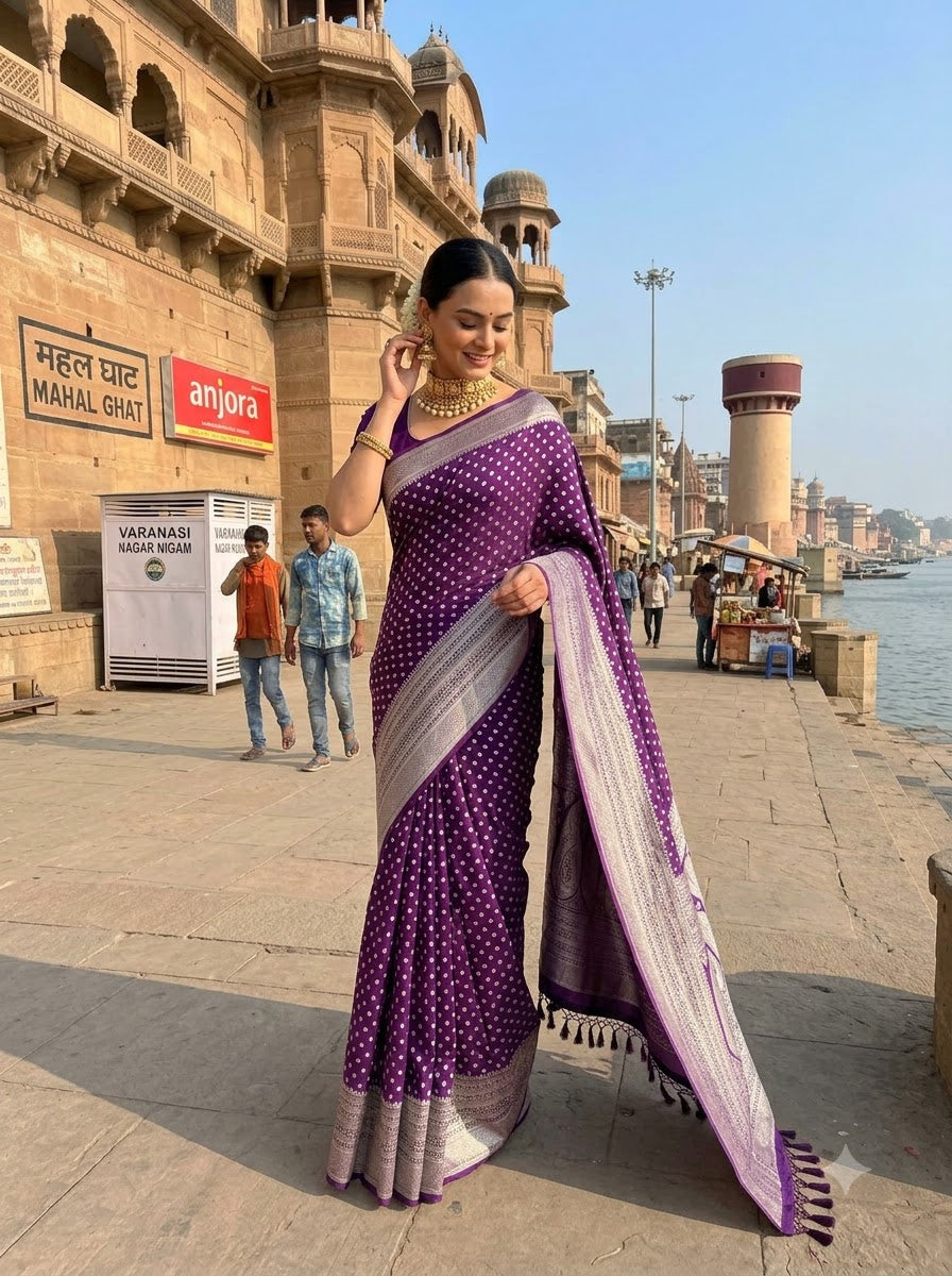 The Queen You Are Crepe Khaddi Silk Saree