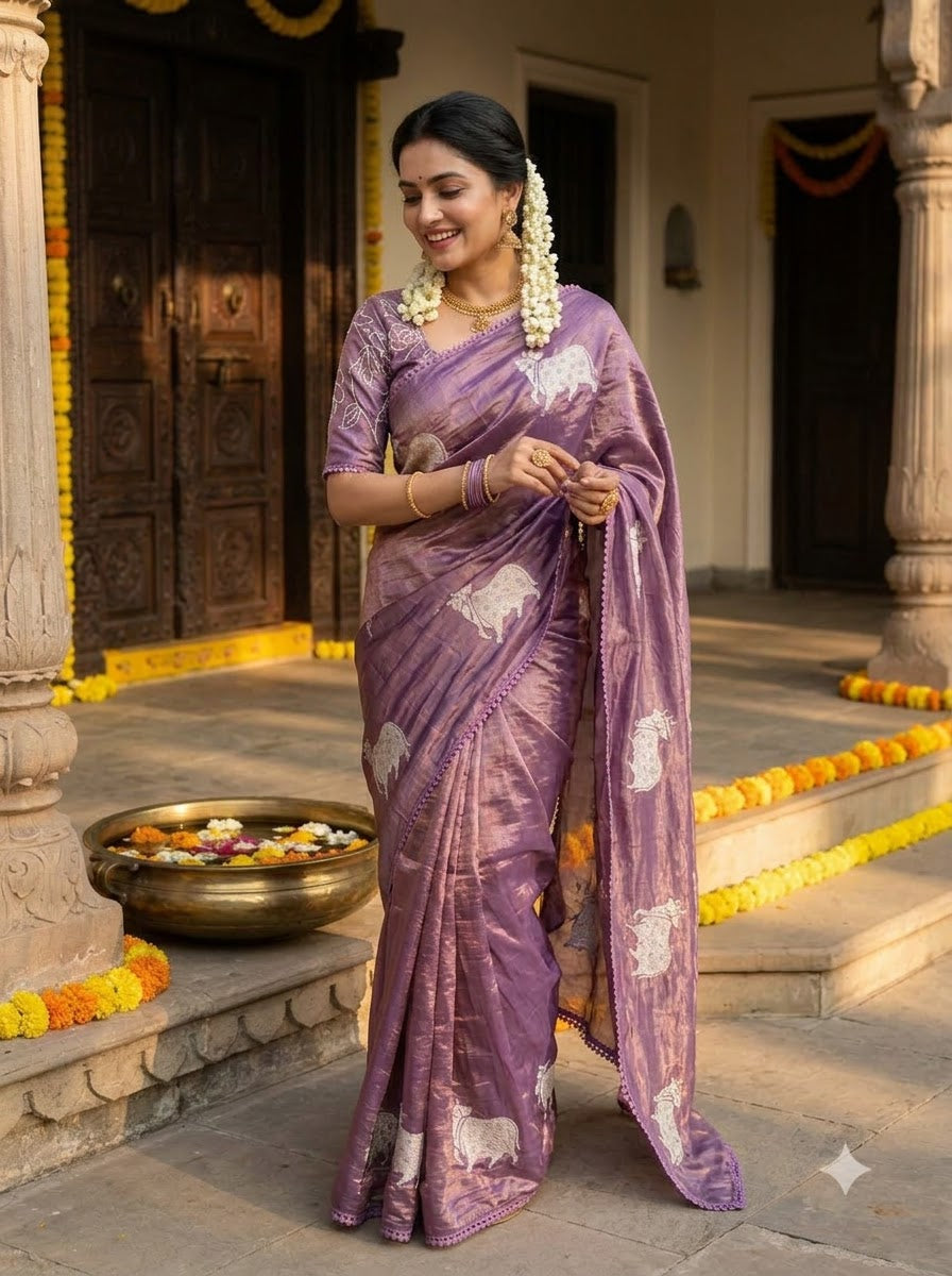 Blessings of Tradition Crush Silk Saree