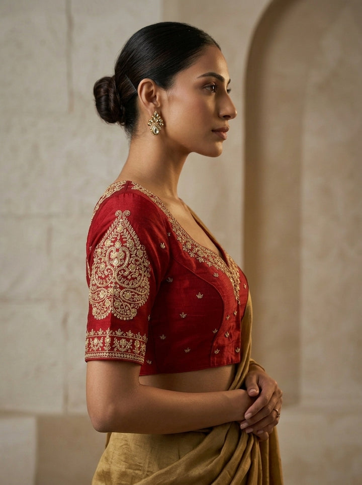 Portrait of Royalty Vichitra Silk Blouse