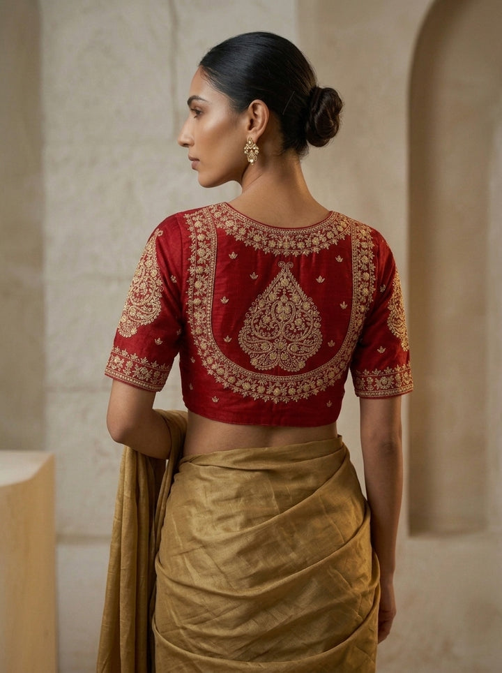Portrait of Royalty Vichitra Silk Blouse