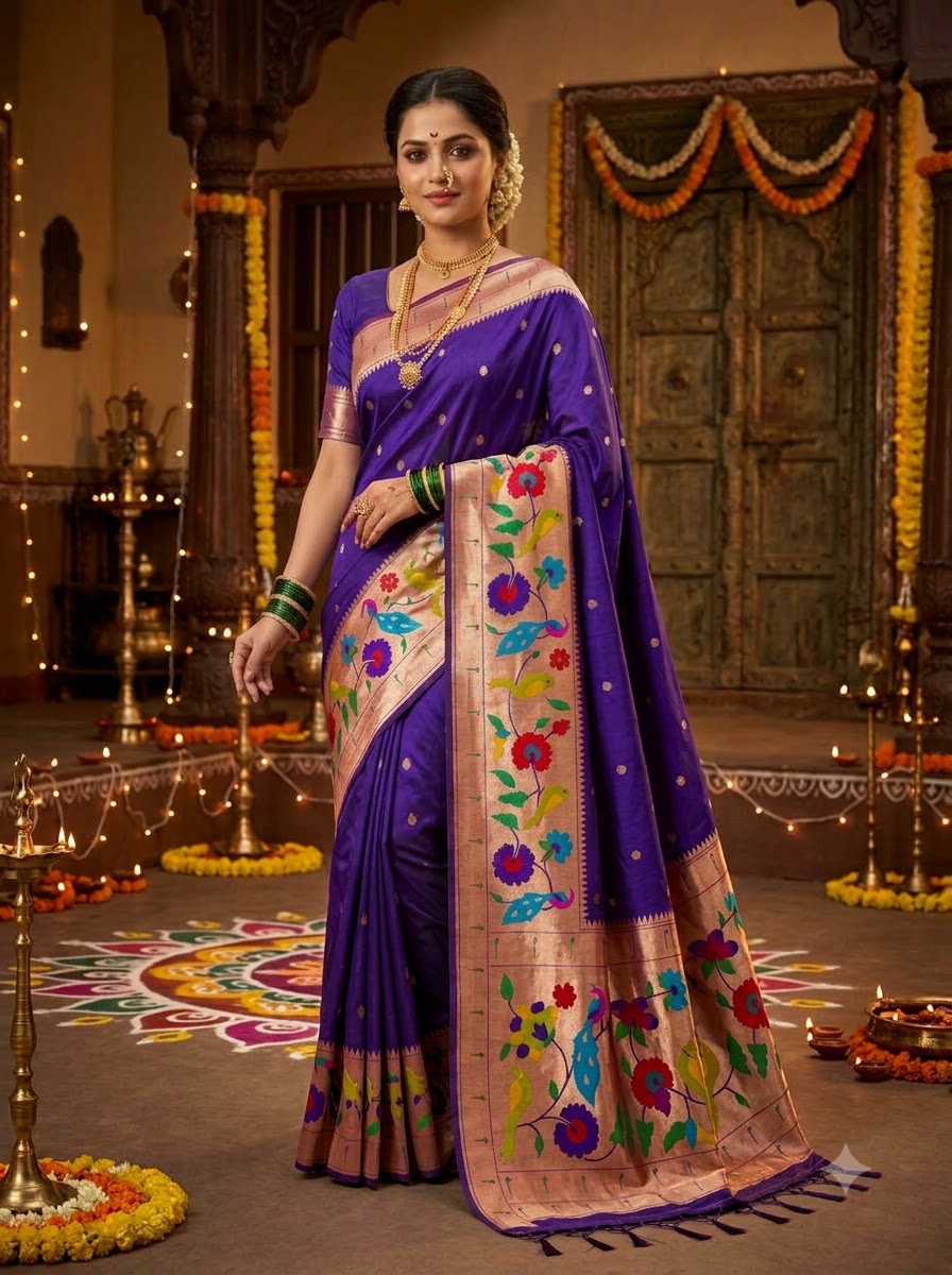 Shahi Kanjivaram Paithani Silk Saree