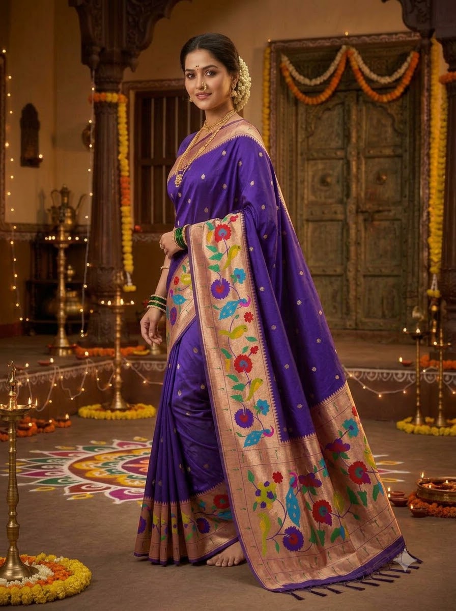 Shahi Kanjivaram Paithani Silk Saree