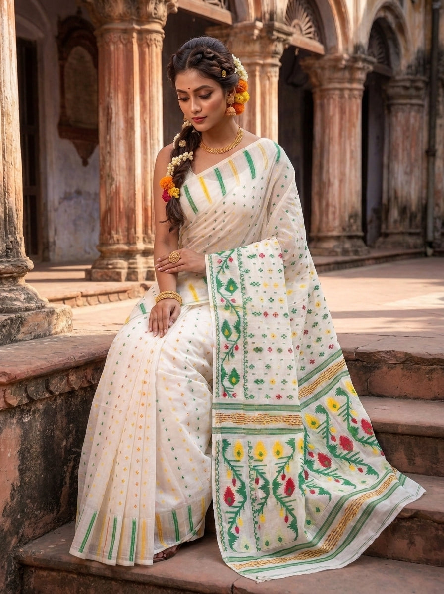 Nakshi Dhara Bengal Jamdani Saree