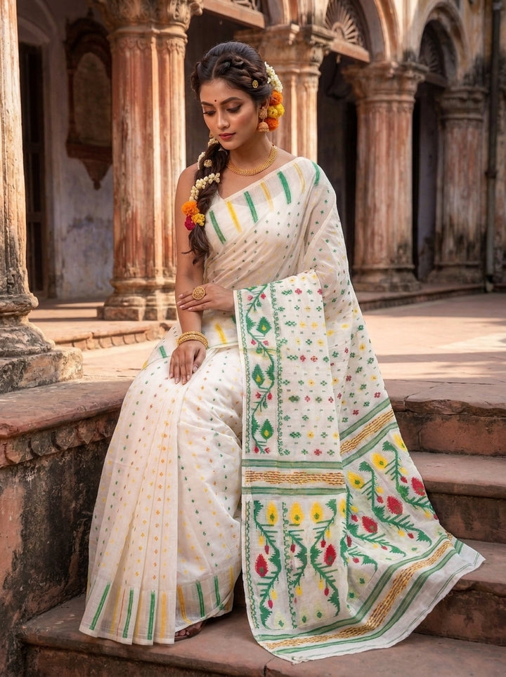 Nakshi Dhara Bengal Jamdani Saree