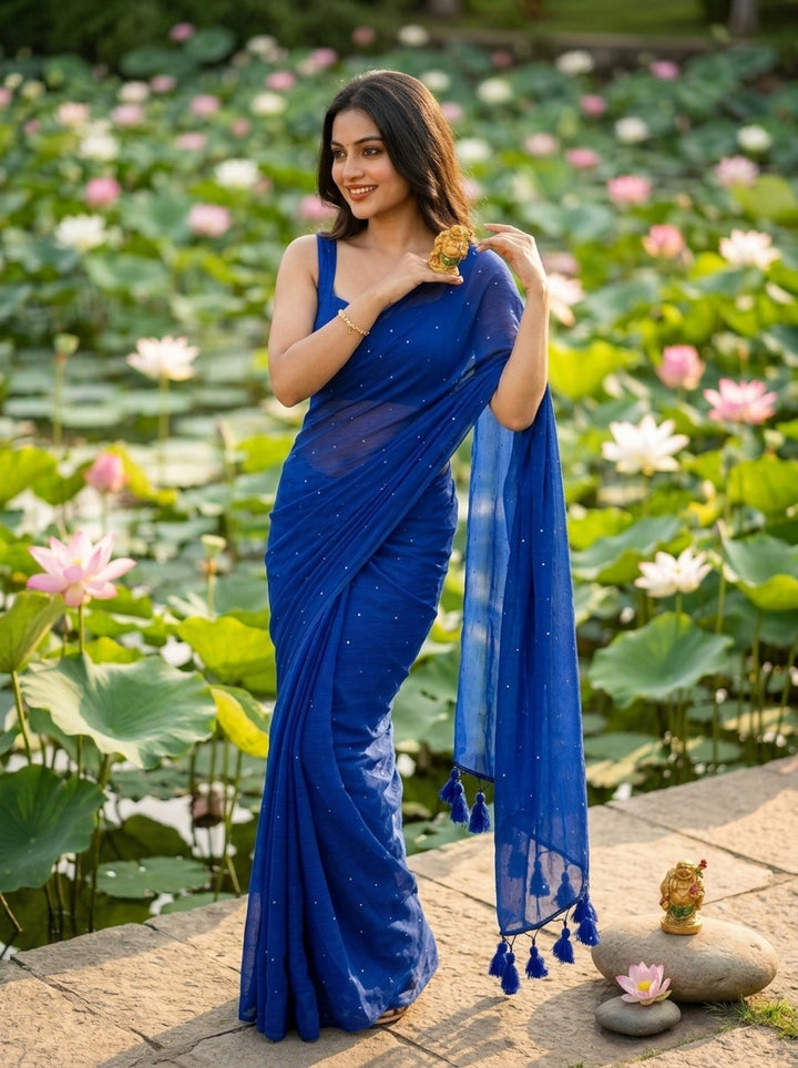 Kumkum Kavya  Khadi Cotton Sequence Saree