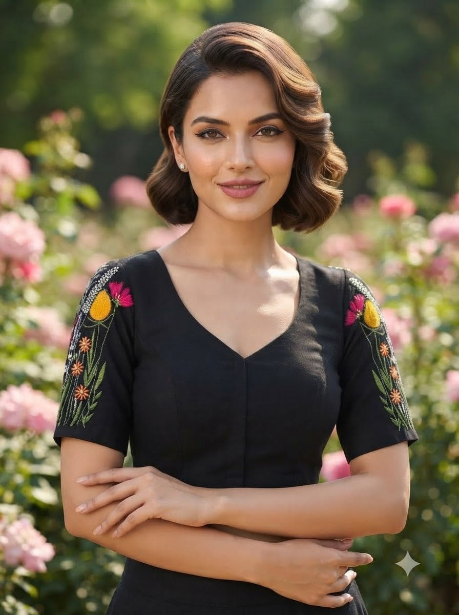 Gilded Garden Vichitra Silk Blouse
