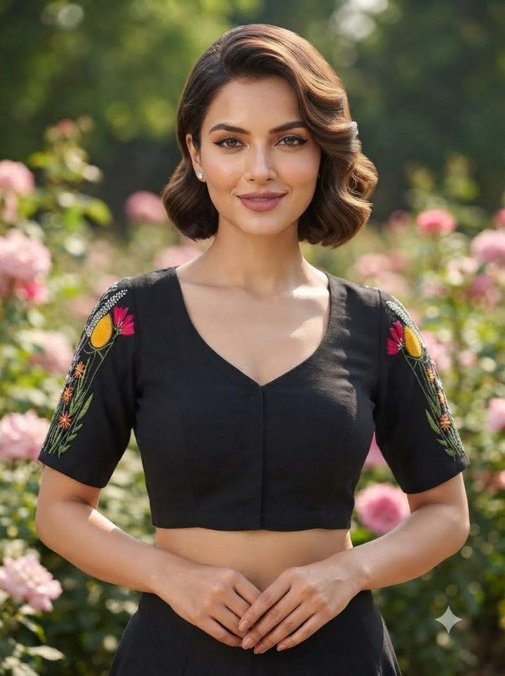 Gilded Garden Vichitra Silk Blouse