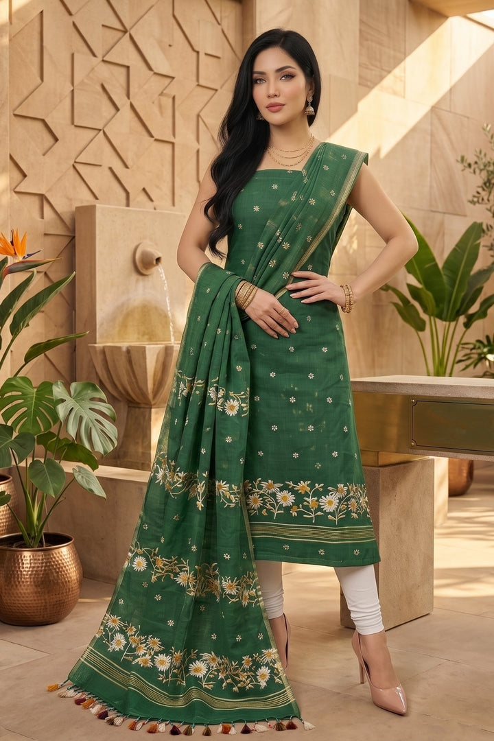 Krishnakoli Cotton Silk Unstitched Dress Material (Kurti Piece and Dupatta)